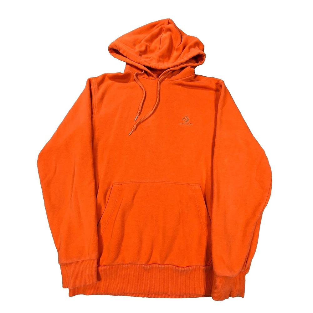 Converse Hoodie Unisex XS Embroidery Pullover Orange Athleisure Streetwear Y2K